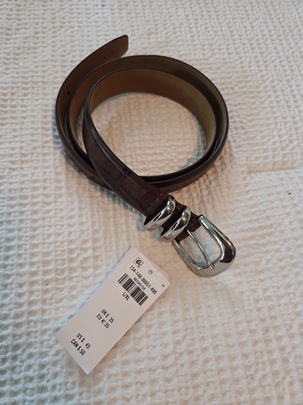 Abercrombie & Fitch Women's Brown Leather Belt with Silver Buckle - NWT